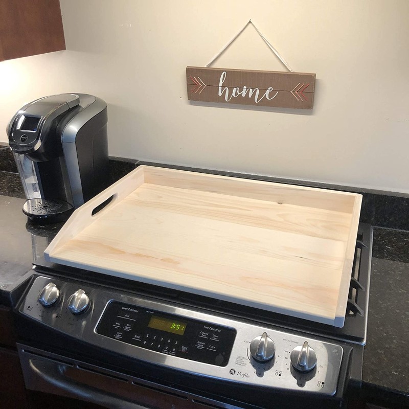 Stove Top Cover Manufacturer - Wooden Tray with Handles Kitchen Noodle Puzzle Board