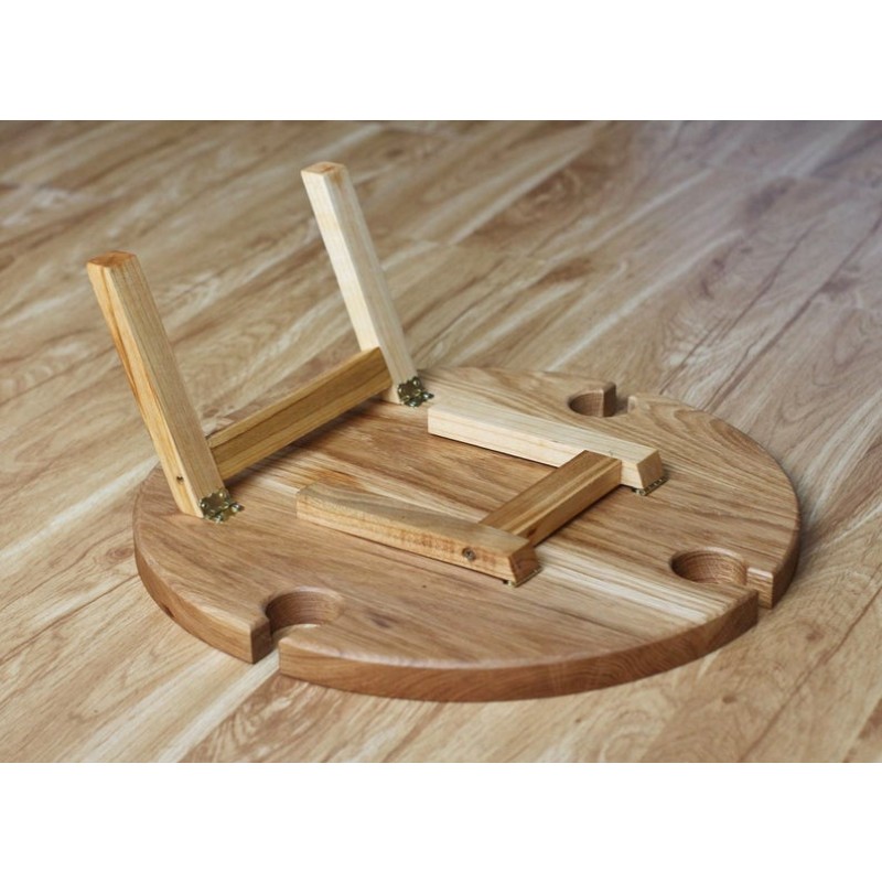 Wooden Wine Rack Factory - JUNJI Outdoor Wine Table and Rack Portable Bottle Food Stand