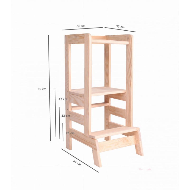 Adjustable Step Stool Supplier - Child Kitchen Wood Helper Stool Toddler Learning Tower