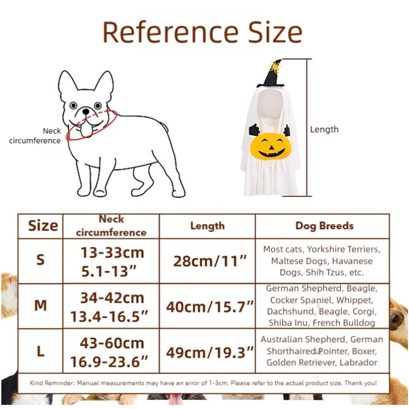 Pet Halloween Costume Manufacturer - Ghost Poncho Cosplay