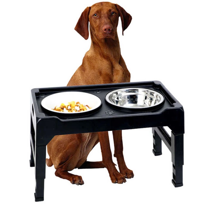 Elevated Dog Bowl Factory - Adjustable Wood Stand