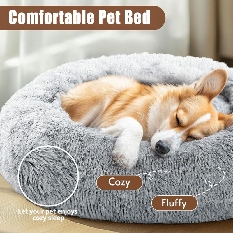 Pet Bed Manufacturer - Round Fluffy Plush Indoor