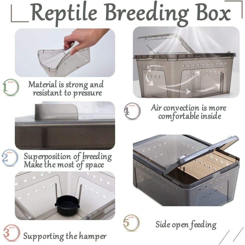 Reptile Breeding Box Supplier - Stackable Ventilated Plastic