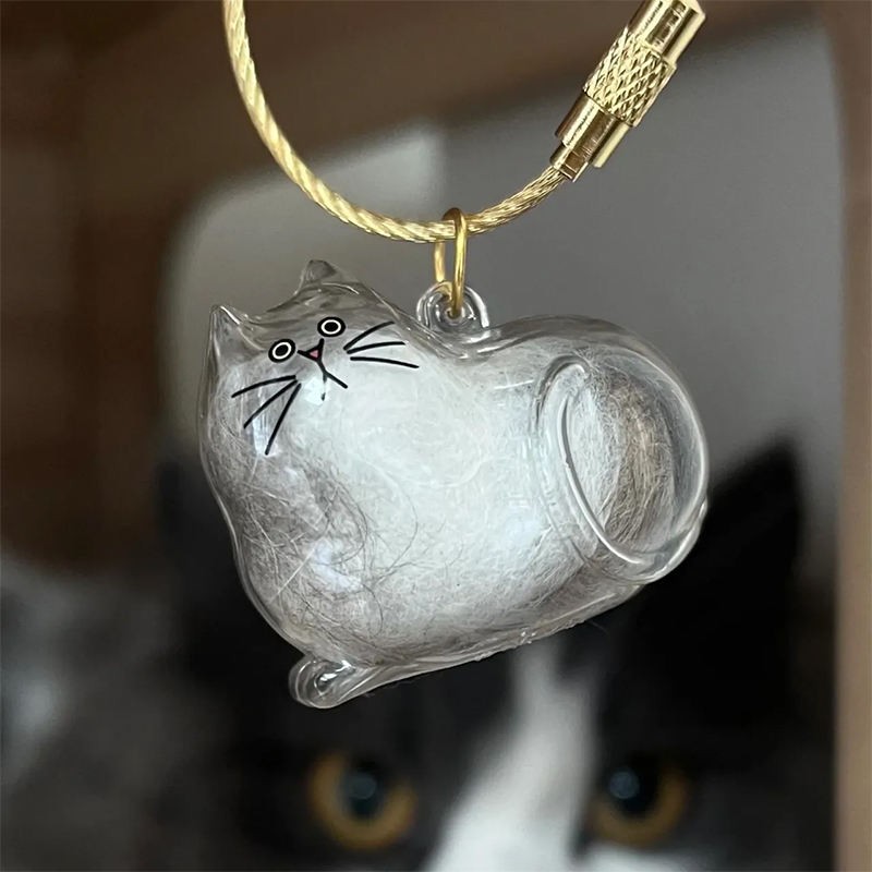 Pet Fur Storage Keychain Manufacturer - Transparent Bottle Pendant