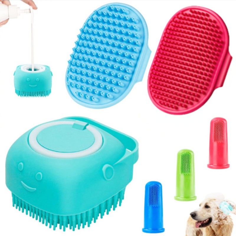 Dog Bath Tools Manufacturer - 6 Piece Silicone Grooming Set