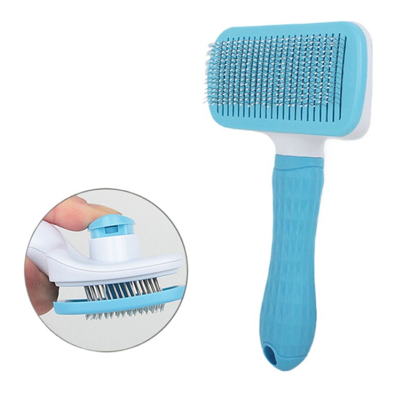 Pet Slicker Brush Supplier - Stainless Steel Self Cleaning