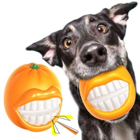 Pet Chew Toy Supplier - Squeaky Oranges Teeth Grinding