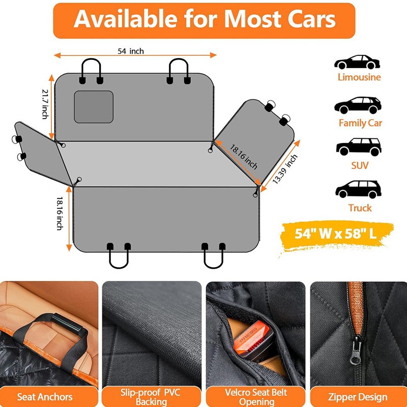 Pet Car Seat Cover Manufacturer - Durable Nonslip Backseat