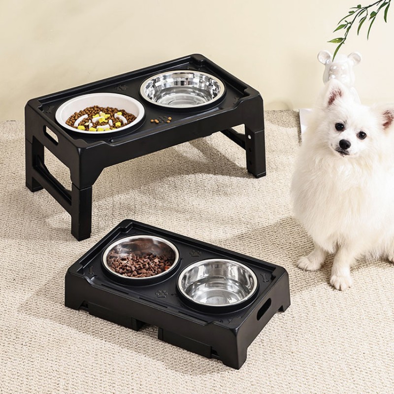 Elevated Dog Bowl Factory - Adjustable Wood Stand