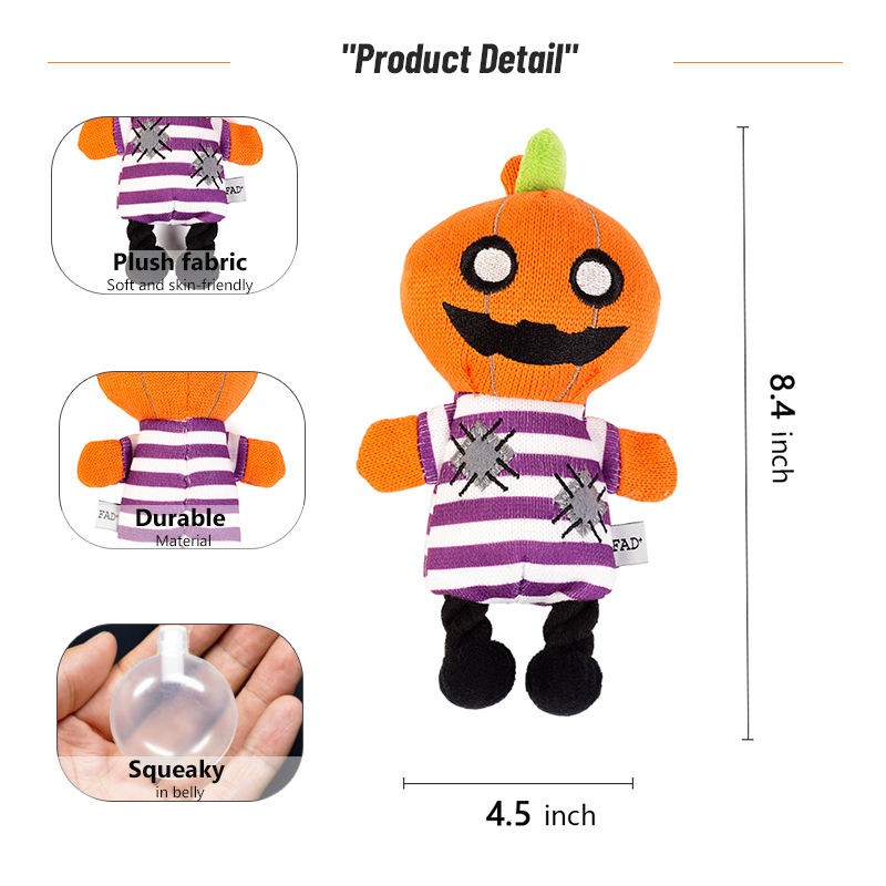 Pet Chew Toy Supplier - Pumpkin Stuffed Squeaky Holiday