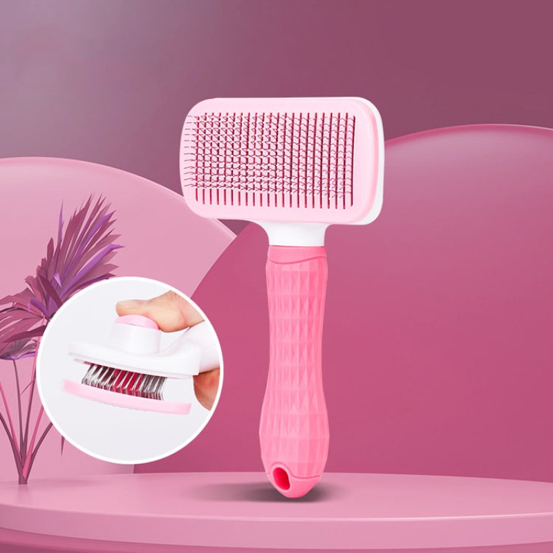 Pet Slicker Brush Supplier - Stainless Steel Self Cleaning