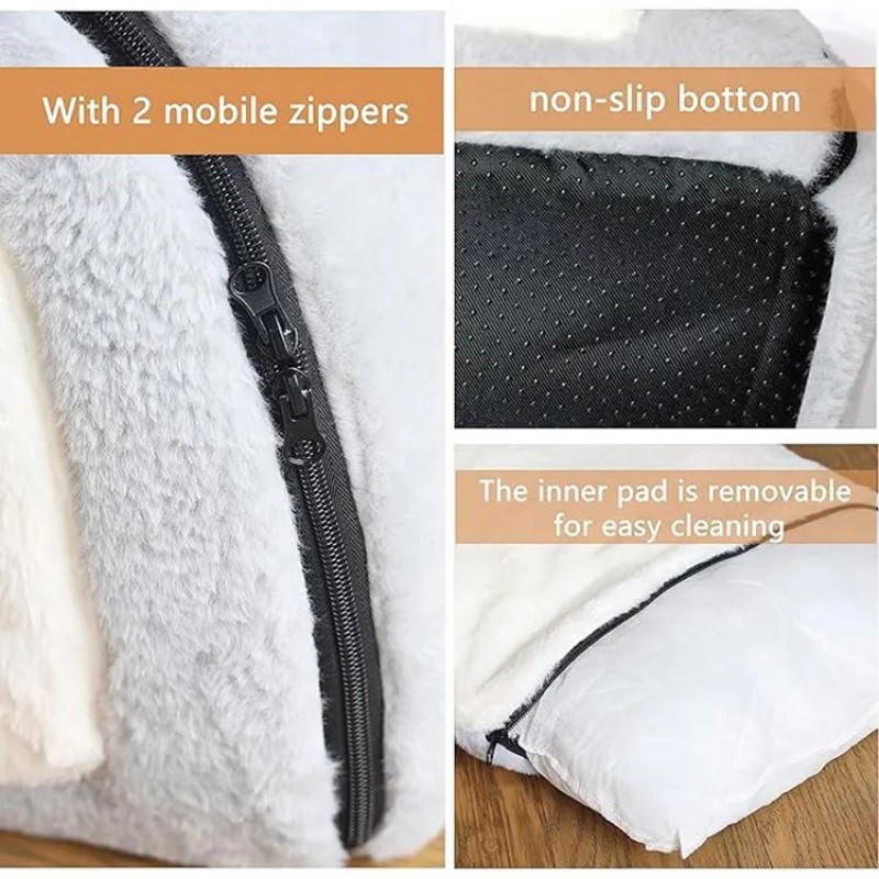 Cat Cave Bed Supplier - Luxury Plush Indoor House