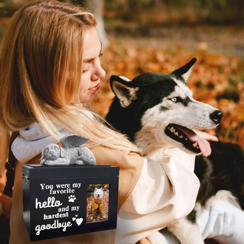 Wood Pet Urns Supplier - Large Memory Box with Photo