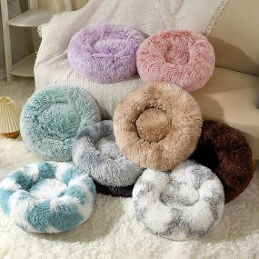 Pet Bed Manufacturer - Round Fluffy Plush Indoor