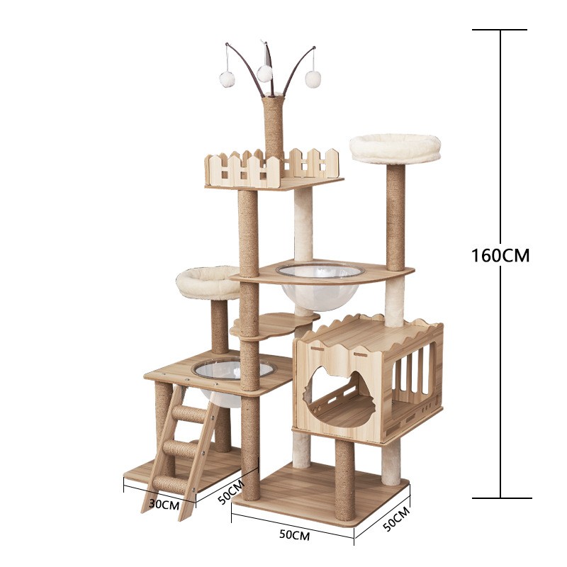 Cat Tree Supplier - Luxury Multi-level Wooden Scratching Post Condo Tower Furniture