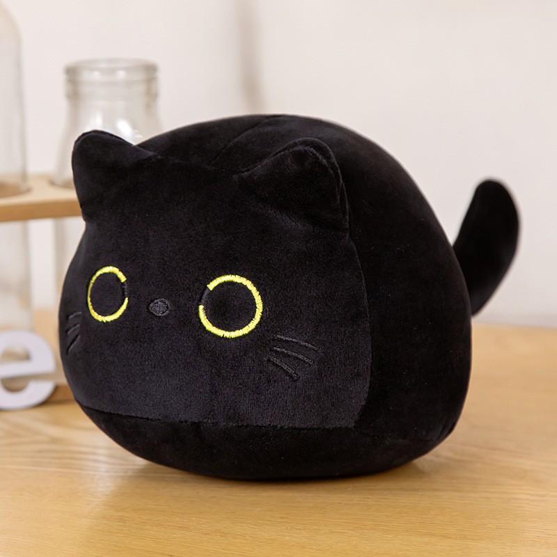 Black Cat Plush Pillow Supplier - Hot Selling Customizable Cotton Doll with Logo Soft Toy