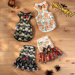 Pet Halloween Skirt Factory - Pumpkin Skirt Dog Costume Shirt Party Cat Dog Dress