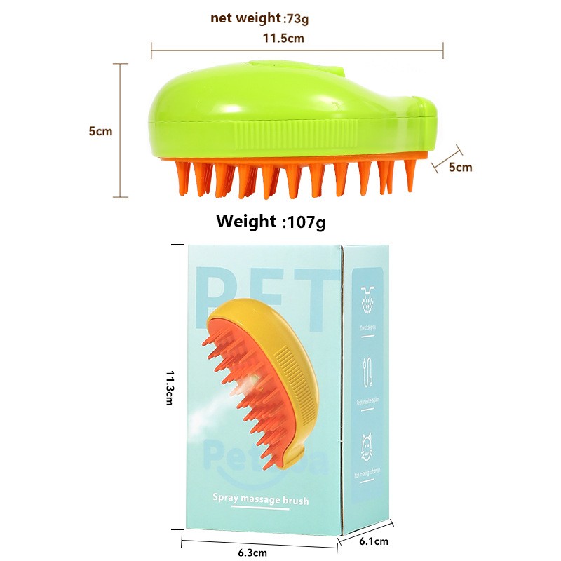 Cat Steam Brush Supplier - 2024 New 3 in 1 Rechargeable Pet Hair Massage Steamy Comb