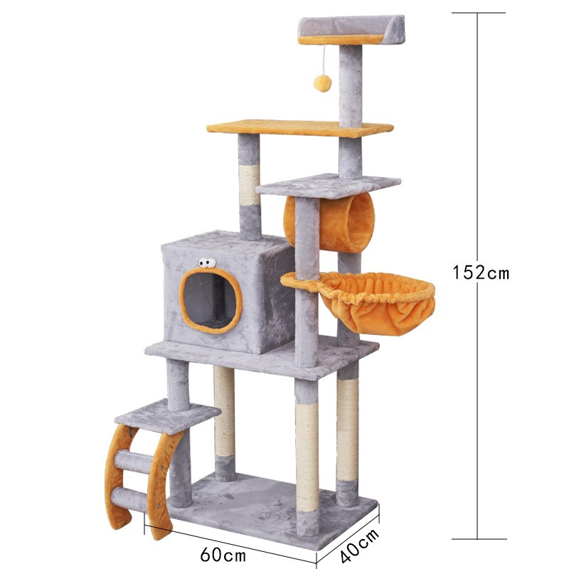 Cat Climbing Tree Supplier - Factory Wholesale Large Wooden Cat House Multi Layer Climbing