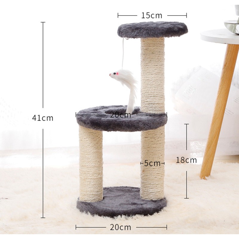 Pet Cat Tree Supplier - Indoor 2 Layer Cat Trees Plush Scratch Tree All Year Tower