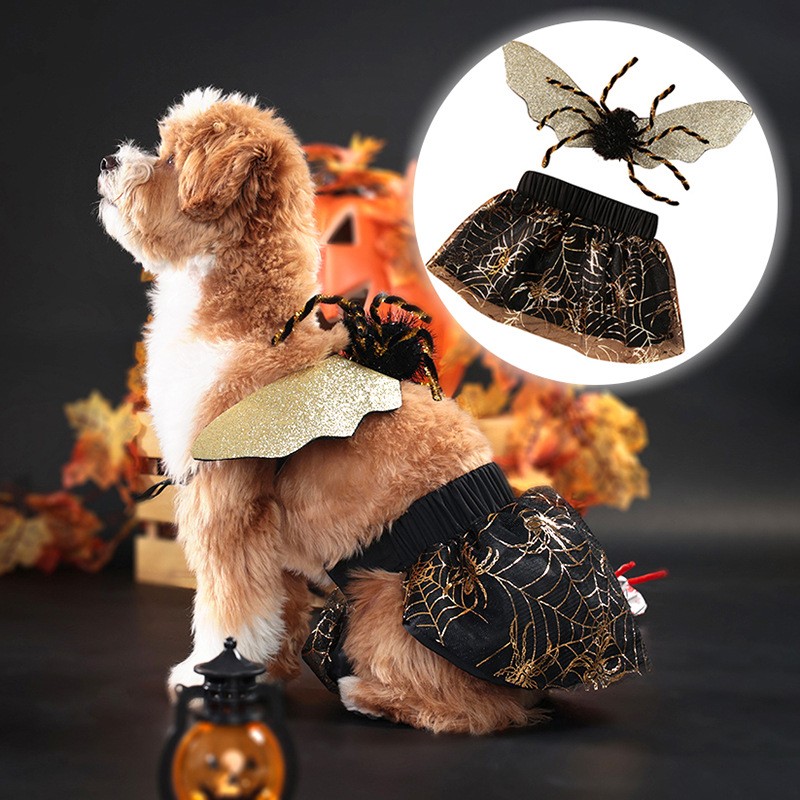 Pet Halloween Costume Manufacturer - Spider Suit Skirt Clothes for Dogs Cats Party Dress