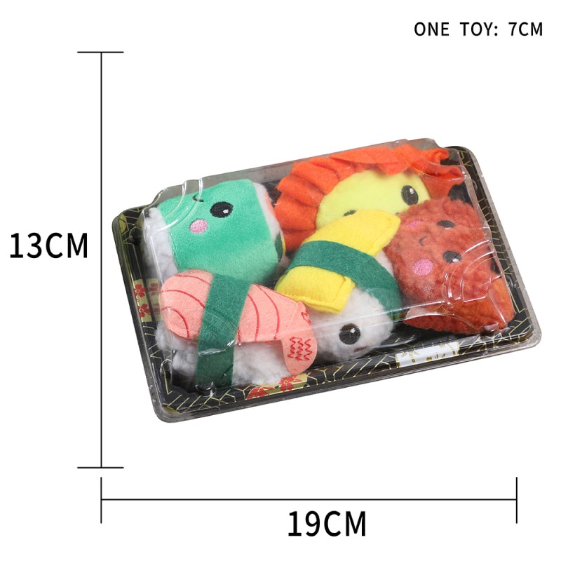 Pet Interactive Toy Supplier - 5 in 1 Bento Box Sushi Cat Toy with Squeaker
