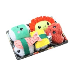 Pet Interactive Toy Supplier - 5 in 1 Bento Box Sushi Cat Toy with Squeaker