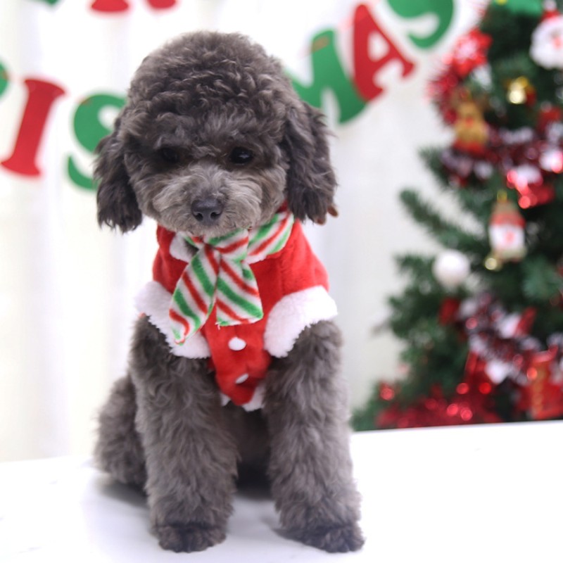 Pet Christmas Clothing Factory - Winter Flannel Warm Holiday Coat Puppy Accessories Gifts