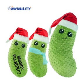 Stuffed Animal Factory - Christmas Green Bitter Gourd Plush Toy Baby-Safe Kawaii Doll Gift