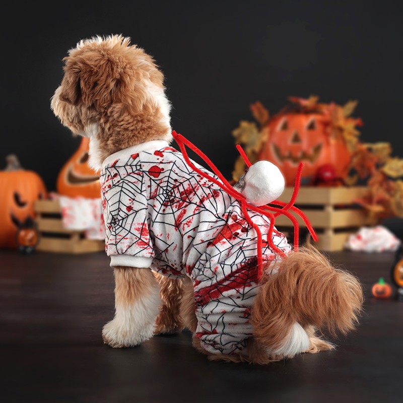 Halloween Pet Costume Supplier - Winter Spider Cosplay Dress Blood Accessories Party