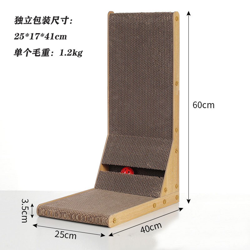 Triangular Cat Scratcher Factory - Indoor Cats Scratch Pad Cardboard with Ball Thickened