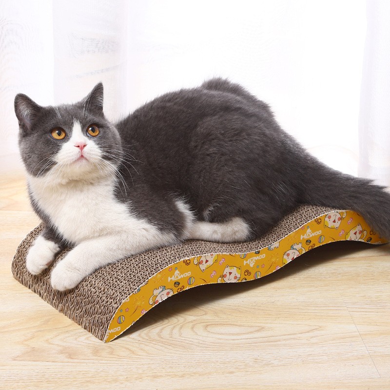 L Shape Cat Scratcher Supplier - Indoor Cats Scratch Pad Cardboard with Ball Toy