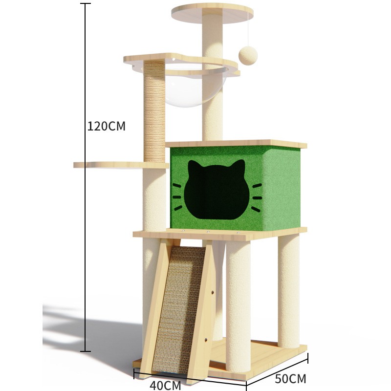 Cat Tree Supplier - Luxury Multi-level Wooden Scratching Post Condo Tower Furniture