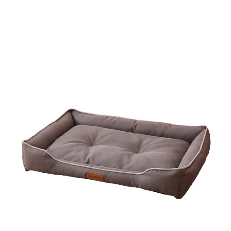 Square Pet Bed Supplier - Oxford Leather Plush Style