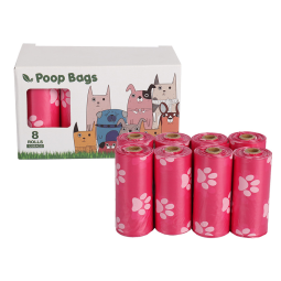 Pet Poop Bag Supplier - 8 Rolls Red Color Box