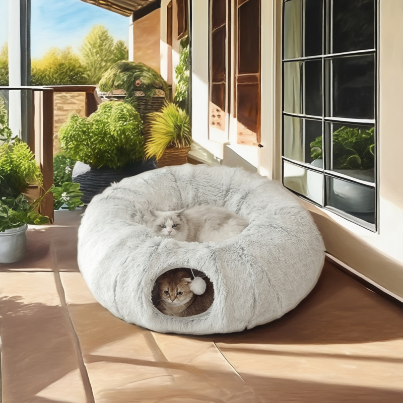 Cat Nest Tunnel Manufacturer - 2 in 1 Plush Foldable