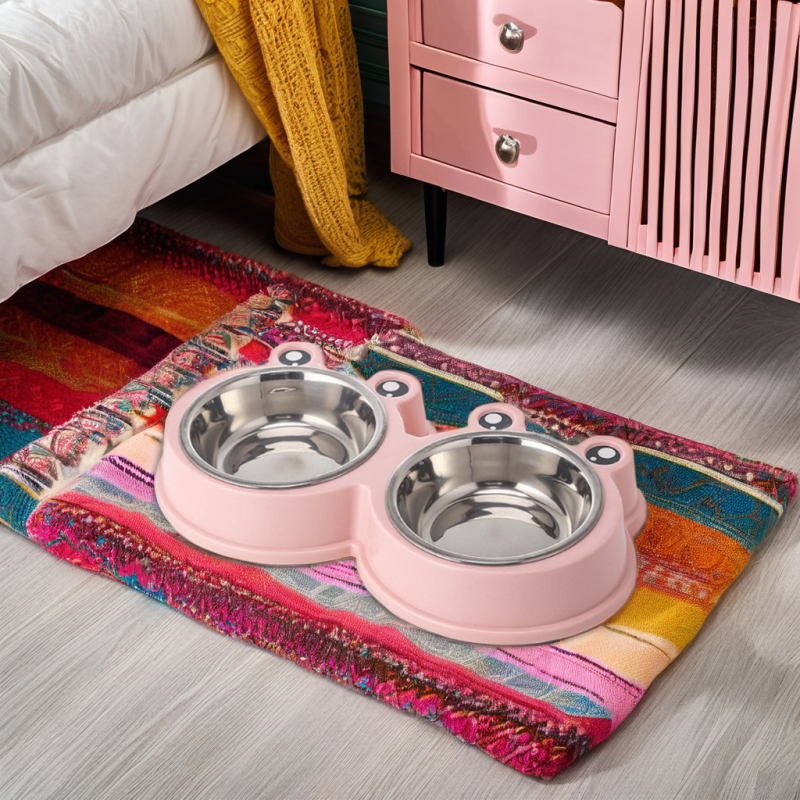 Pet Frog Bowl Supplier - Stainless Steel Double Rounded