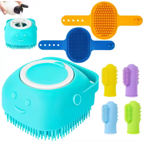 Pet Bath Brush Set Manufacturer - 7 Piece TPR Capsule Shaped