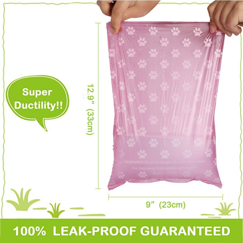 Dog Poop Bag Manufacturer - 16 Rolls Red Foot Print