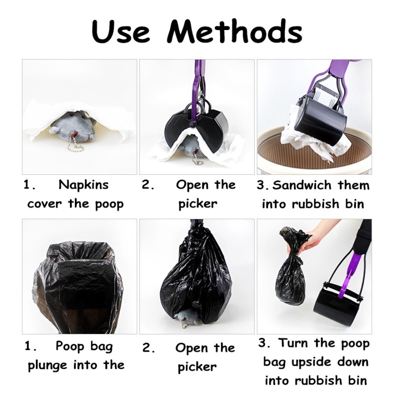 Pet Poop Scooper Supplier - Long Handle Bag Attachment