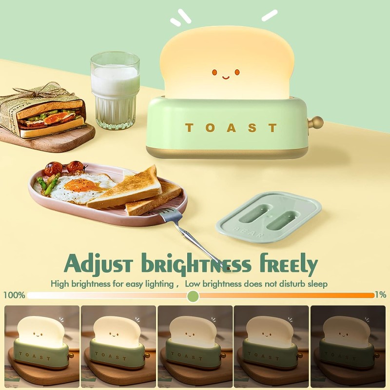 Toast Night Light Manufacturer - Timer Rechargeable Smile Face Toast Bread Cute Bedroom Light