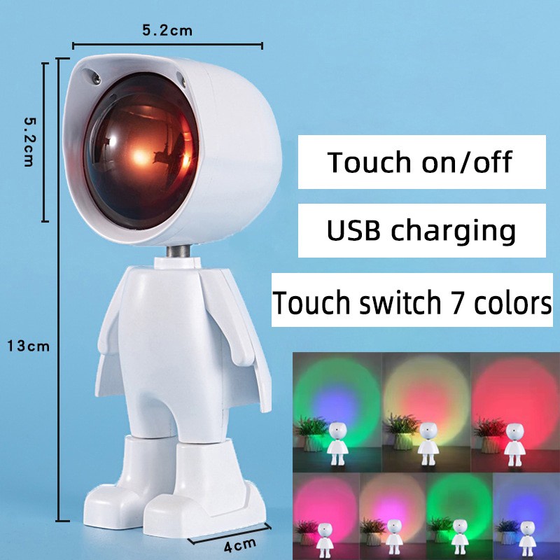 Robot Projector Manufacturer - Robot Sunset Projector Light Rainbow Astronaut Night Lamp Props