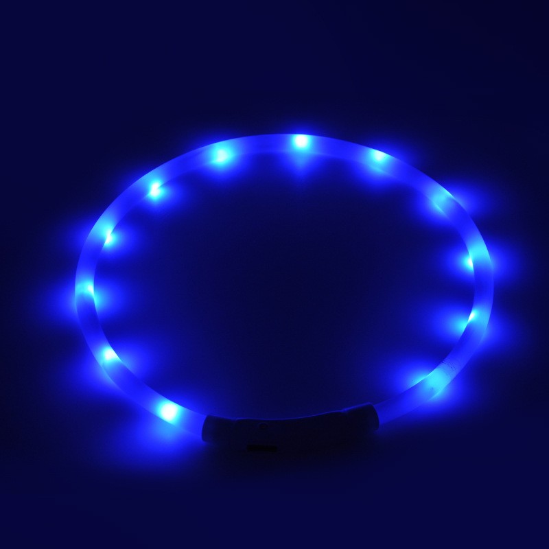 Pet Necklace Light Manufacturer - LED Silicone Dog Collar USB Rechargeable Night Safety Flashing