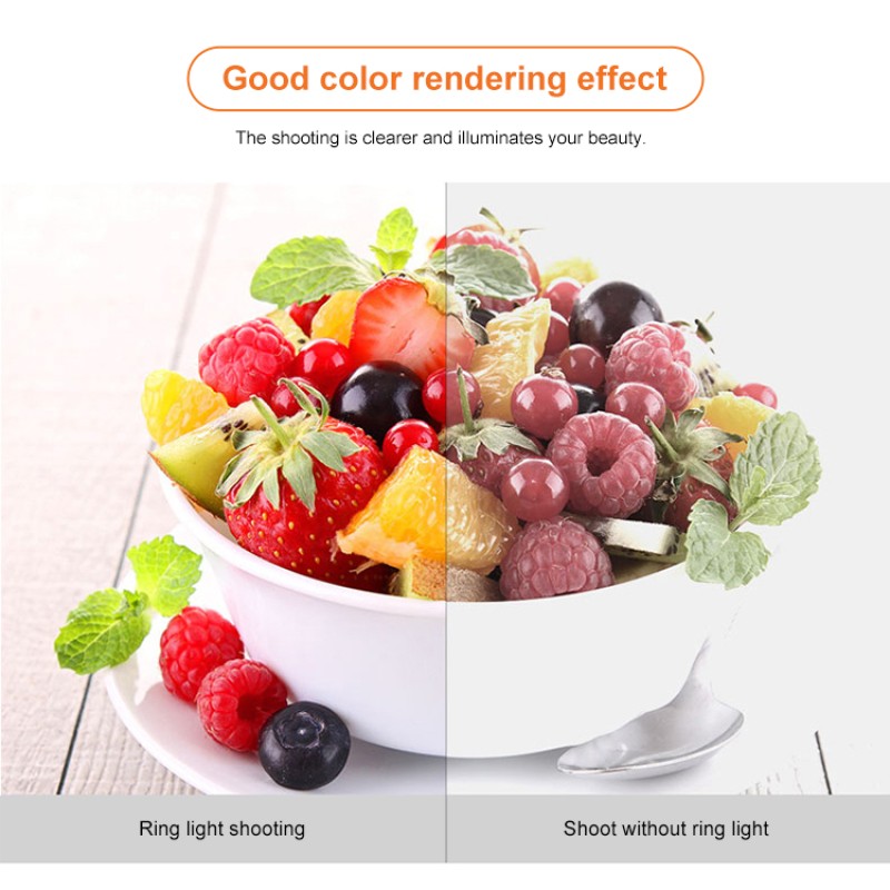 Photography Light Factory - 3000K-6000K Dimmable 10inch Ring Light with 2m Tripod Phone Holder