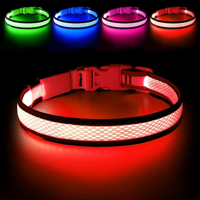 Electronics Dog Collar Manufacturer - Christmas Gift LED Dog Collar Adjustable Mesh Ring Light