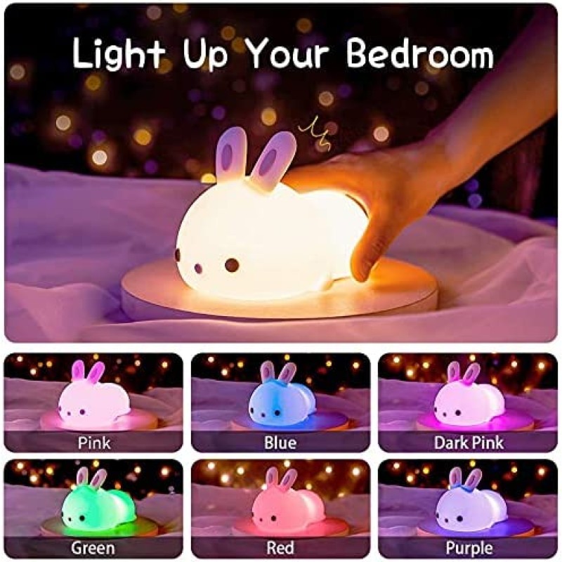 Rabbit Night Light Manufacturer - Rechargeable Touch Sensor Rabbit Remote Control Silicone Lamp