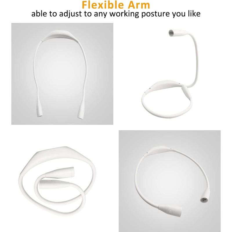 Neck Reading Light Supplier - Flexible Arm USB Rechargeable LED Light for Reading Repairing