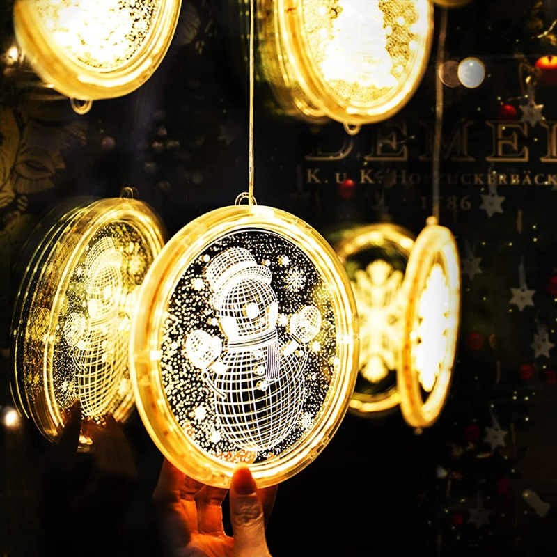 Window Lights Supplier - Christmas Window Lights Battery Operated 3D Lamp Indoor Outdoor Hanging