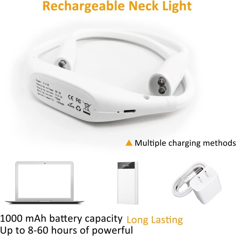 Neck Reading Light Supplier - Flexible Arm USB Rechargeable LED Light for Reading Repairing