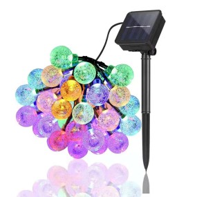 Crystal Ball Lights Manufacturer - LED Solar Crystal Ball String Lights 6.5m 30LED Outdoor Waterproof